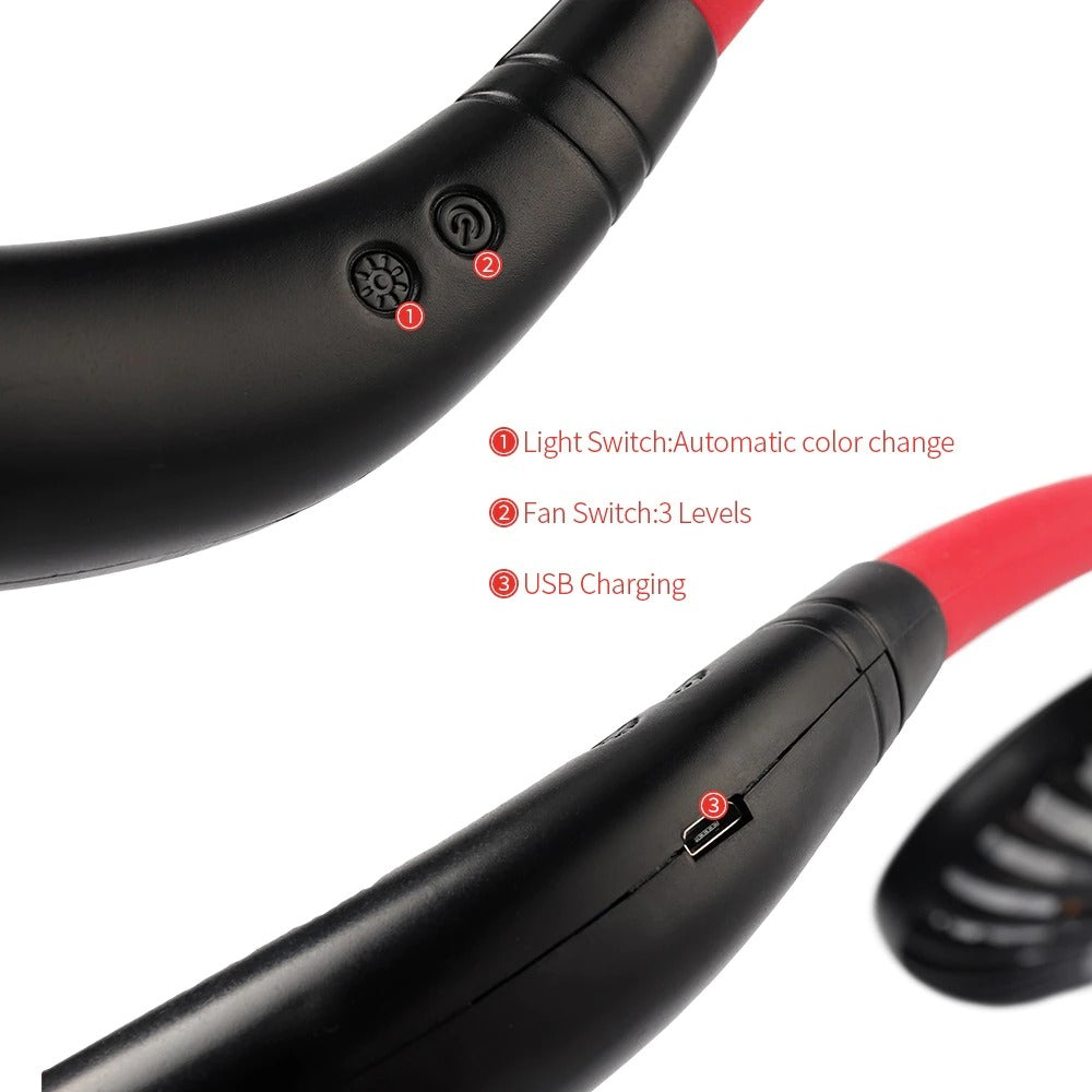 USB Rechargeable Neck Fan for Summer Heat